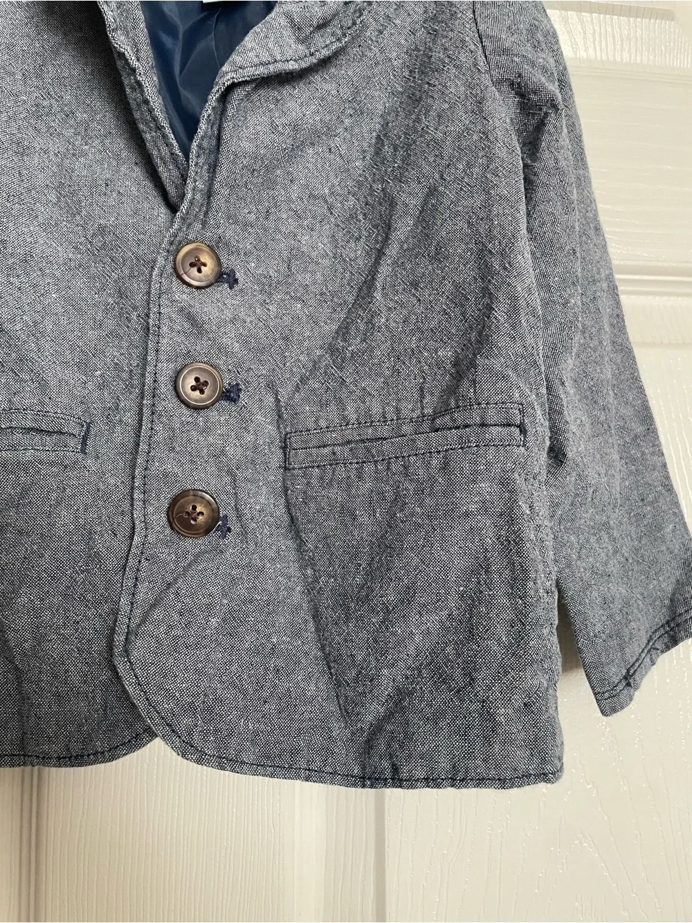 Old Navy Linen Blend Boys' 3T Navy Blue Blazer Jacket